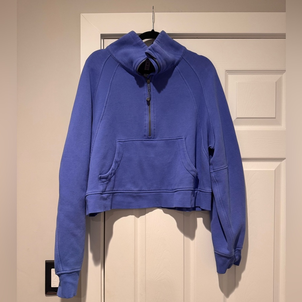 Auth.✅ RARE Lululemon Funnel Neck 1/4 Zip in “Wild Indigo” Size XL/XXL💜💙